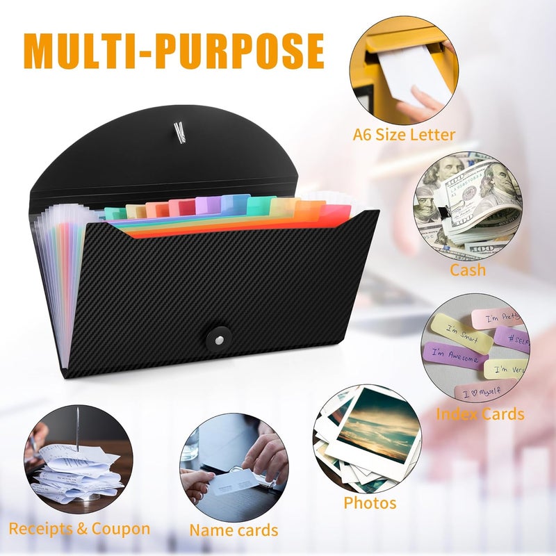 Nicecho Receipt Coupon Organizer, 13 Pockets Small Accordion File Organizer with Labels for Receipt Cards, Bill Business, Coupons Storage, 10.2X 5.1 Inches - Image 4